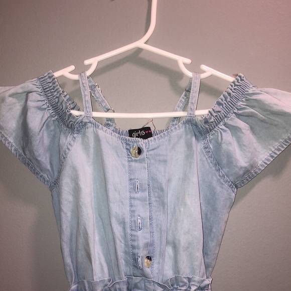 BRAND NEW GIRLS DENIM ROMPER SIZE 4! NWT! SMOKE FREE HOME! - Picture 5 of 5
